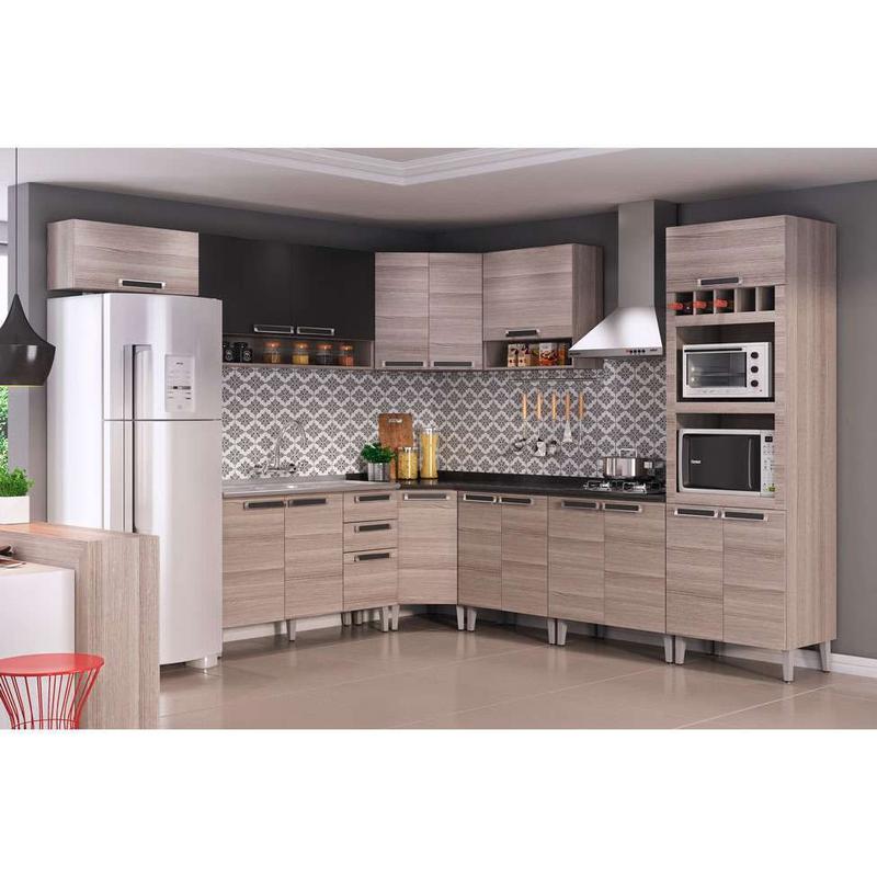 Cozinha Completa Jazz 17 PT 2 GV Coimbra e Bege - Itatiaia